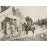 Toussaint "Turning Rein" Etching After Meissonier