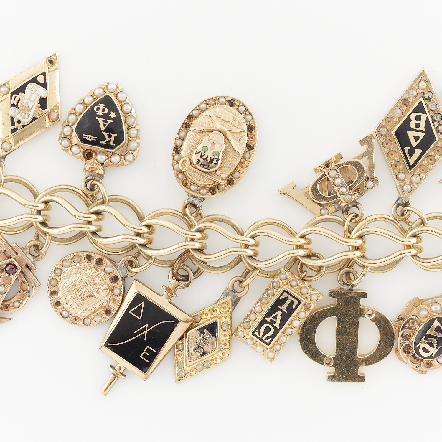 14k Bracelet w/ Gold Sorority & Fraternity Charms - Image 6 of 7