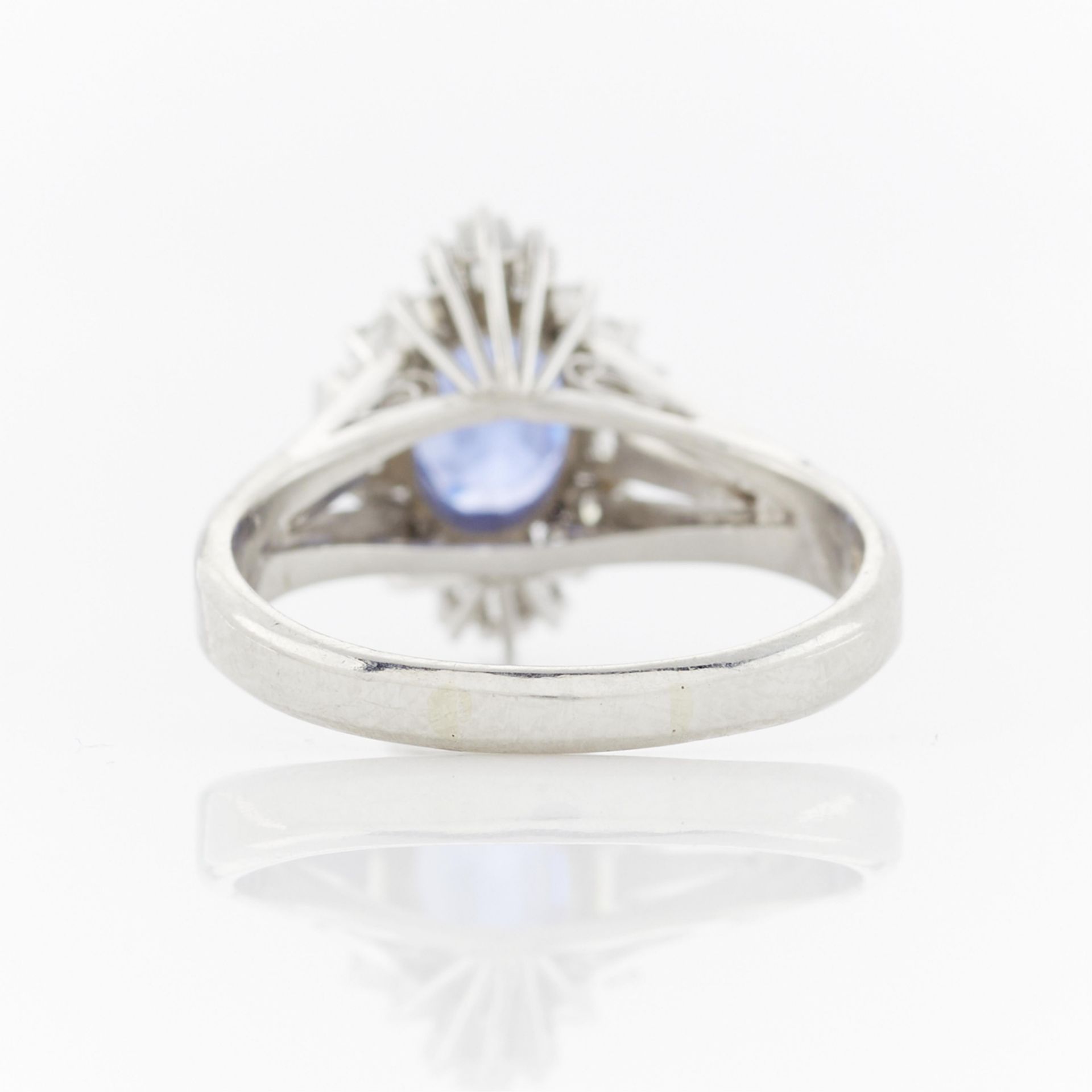 Platinum, Diamond, & Unheated Ceylon Sapphire Ring - Image 7 of 14