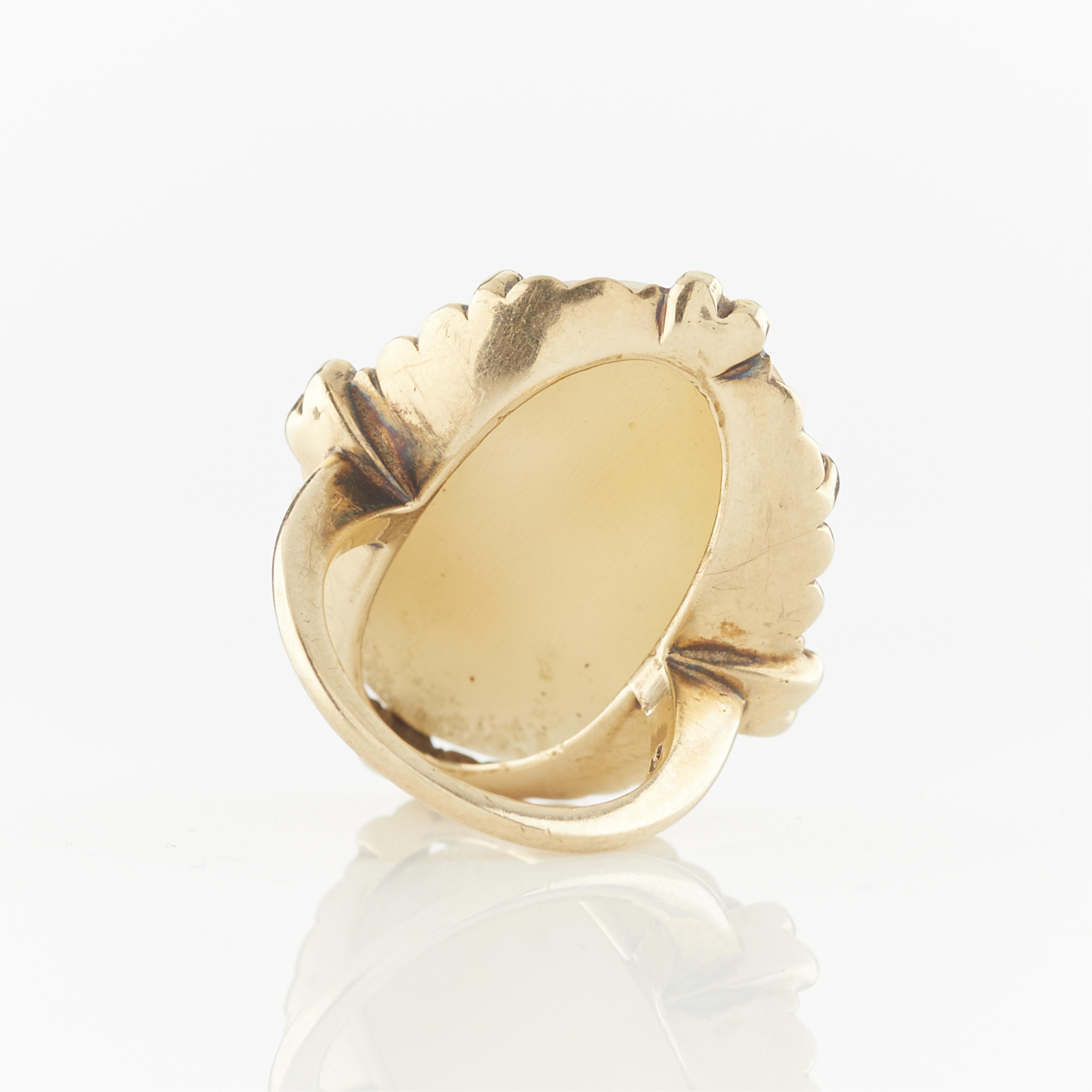 10k Yellow Gold Ring Set w/ Windmill Cameo - Image 5 of 9