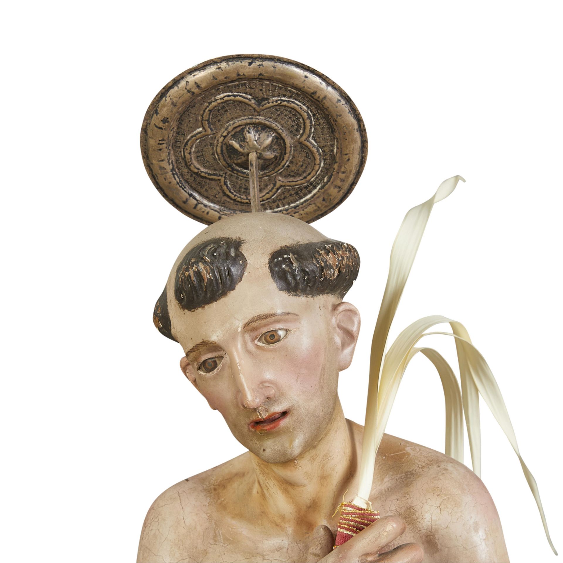 Polychrome Santos Figure of St. Nicholas Tolentino - Image 3 of 12