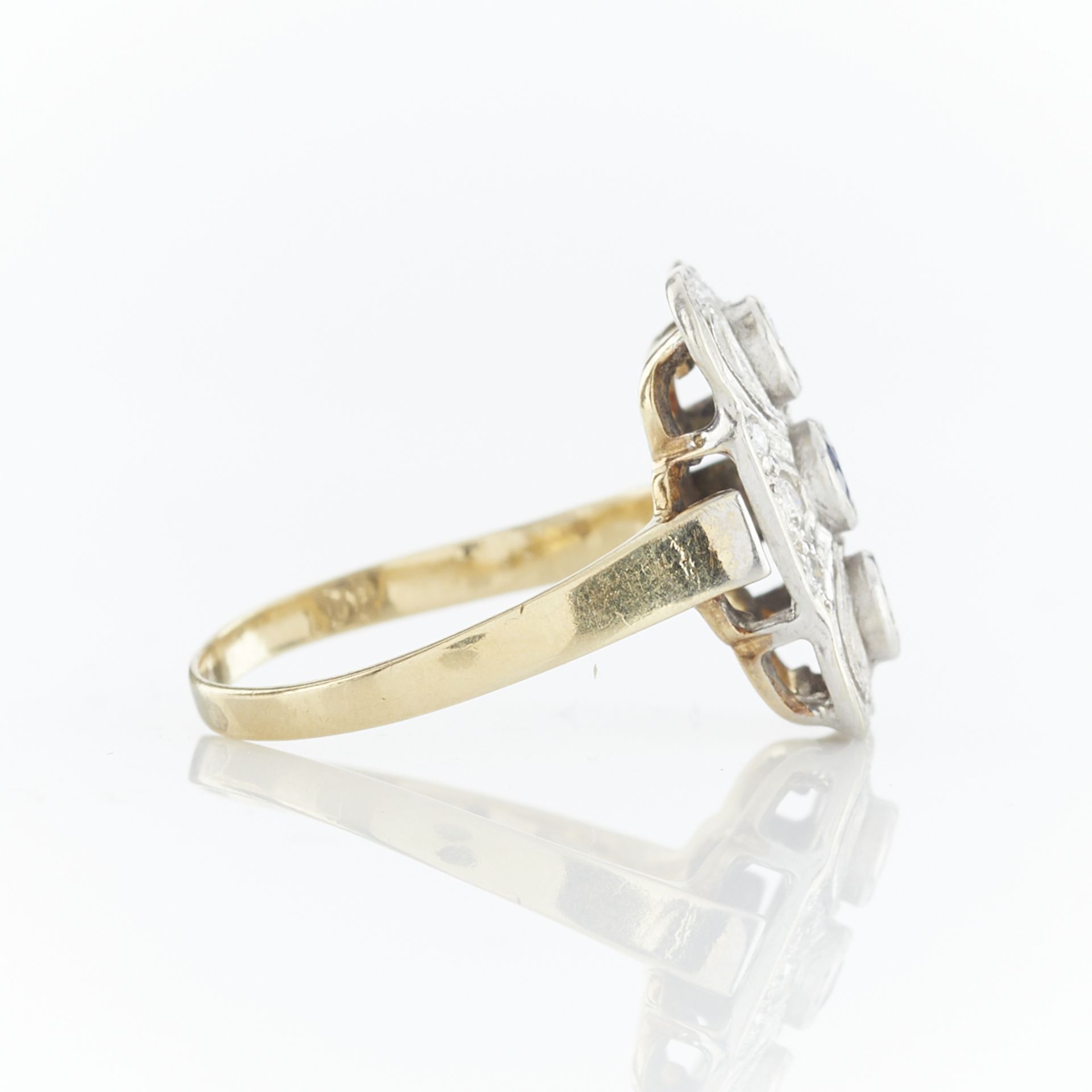 Gold, Diamond, & Sapphire Filigree Ring - Bild 7 aus 11