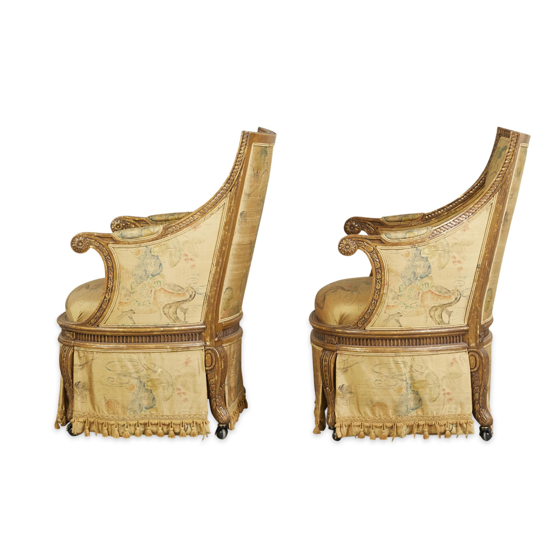 Set 4 Louis XVI Style Giltwood Bergeres Armchairs - Image 13 of 26