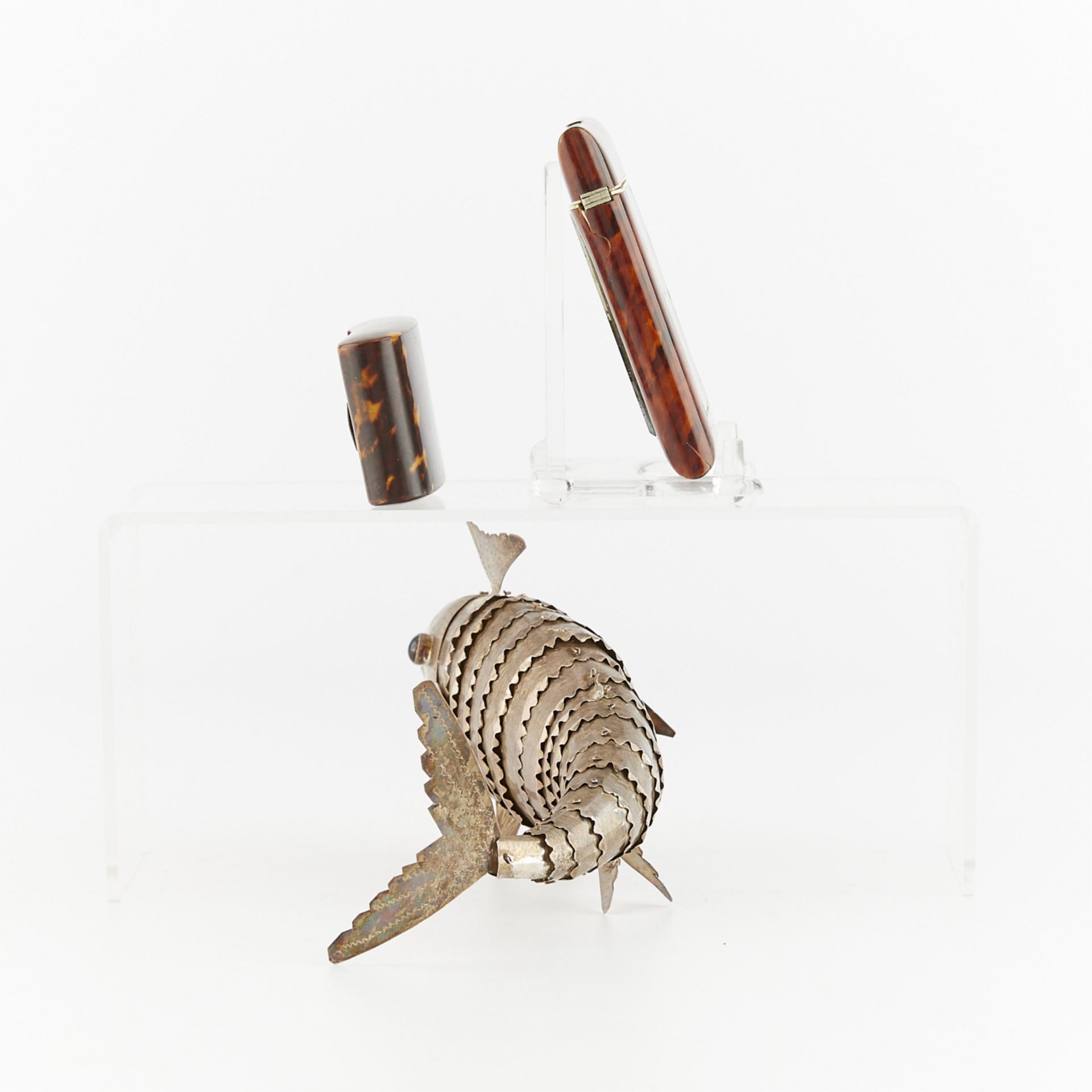 Sterling Silver Fish & 2 Tortoiseshell Cases - Bild 6 aus 12
