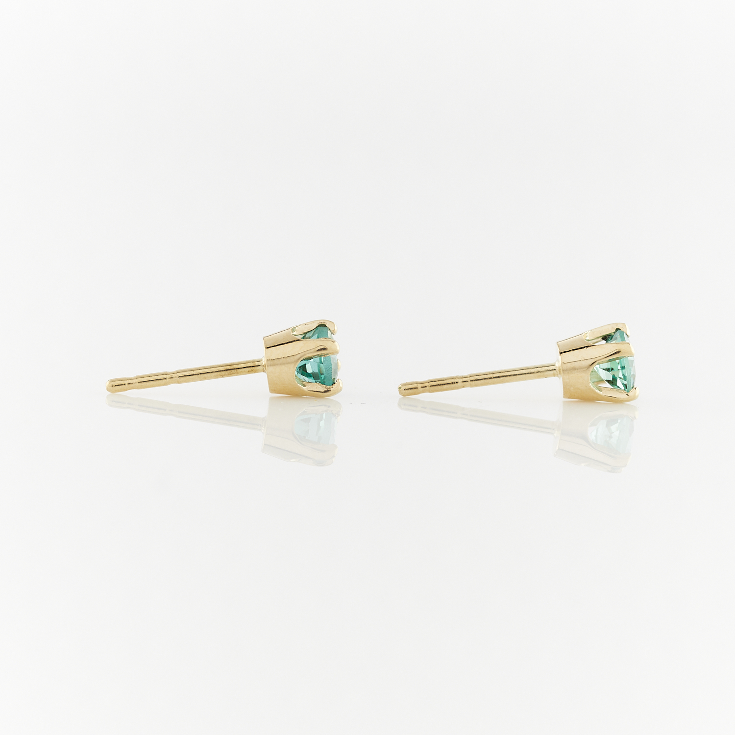 14k Yellow Gold & Emerald Stud Earrings - Image 4 of 7