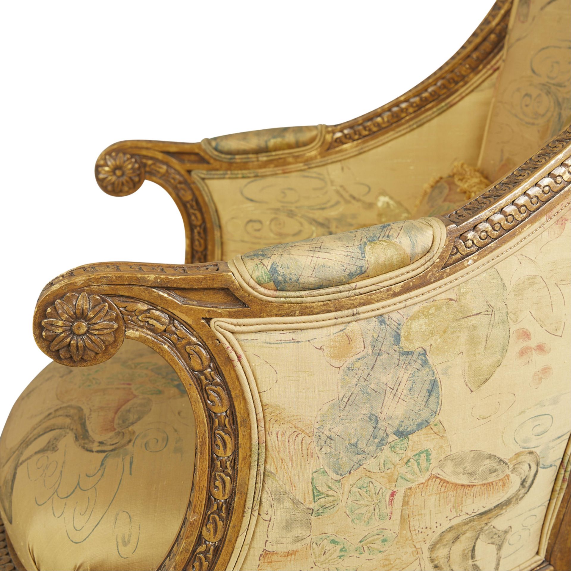 Set 4 Louis XVI Style Giltwood Bergeres Armchairs - Bild 23 aus 26