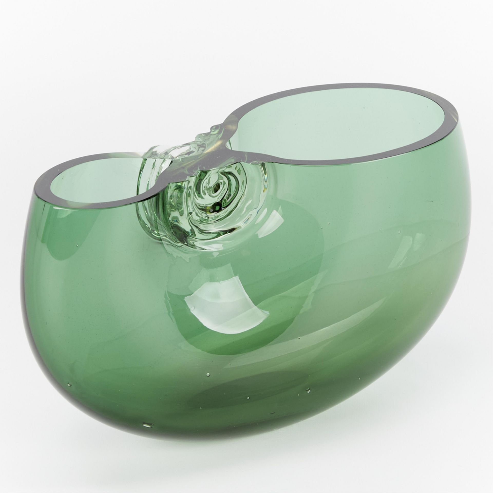 Jon Wolfe Green Studio Glass Sculpture 1990 - Image 7 of 11