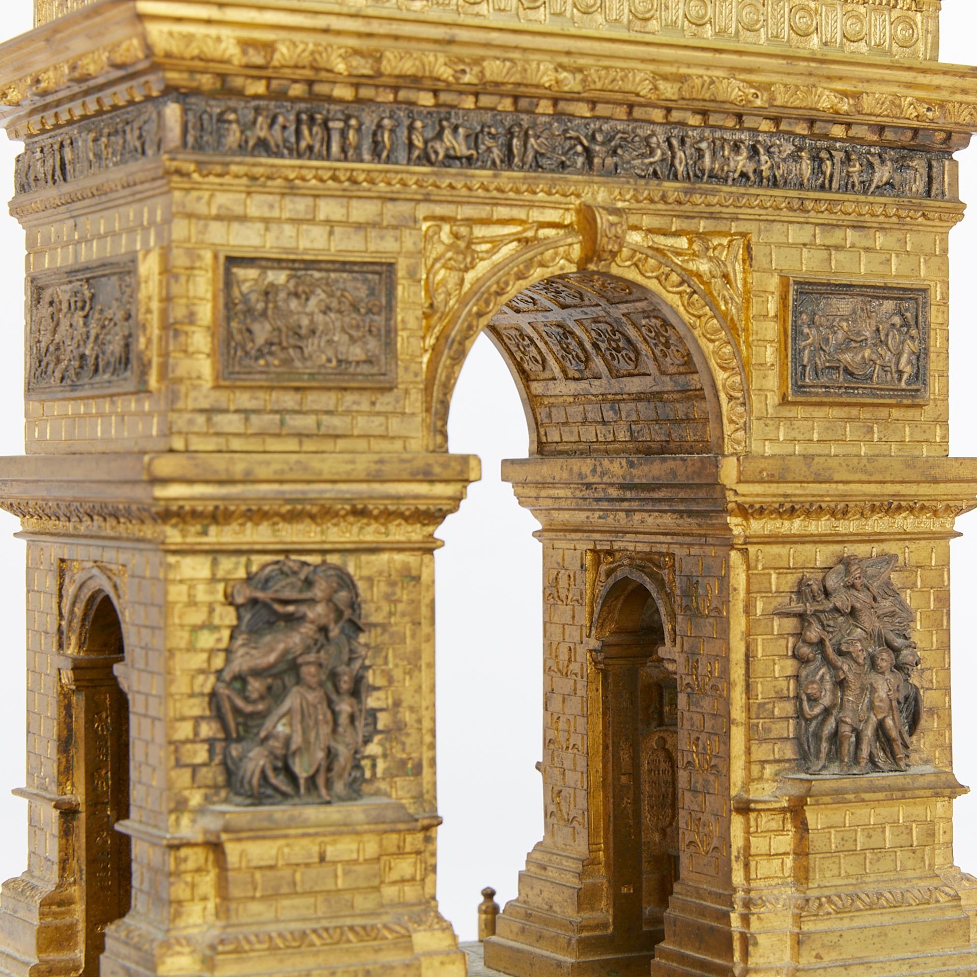 19th c. Grand Tour Gilt Bronze Arc de Triomphe Box - Bild 11 aus 14