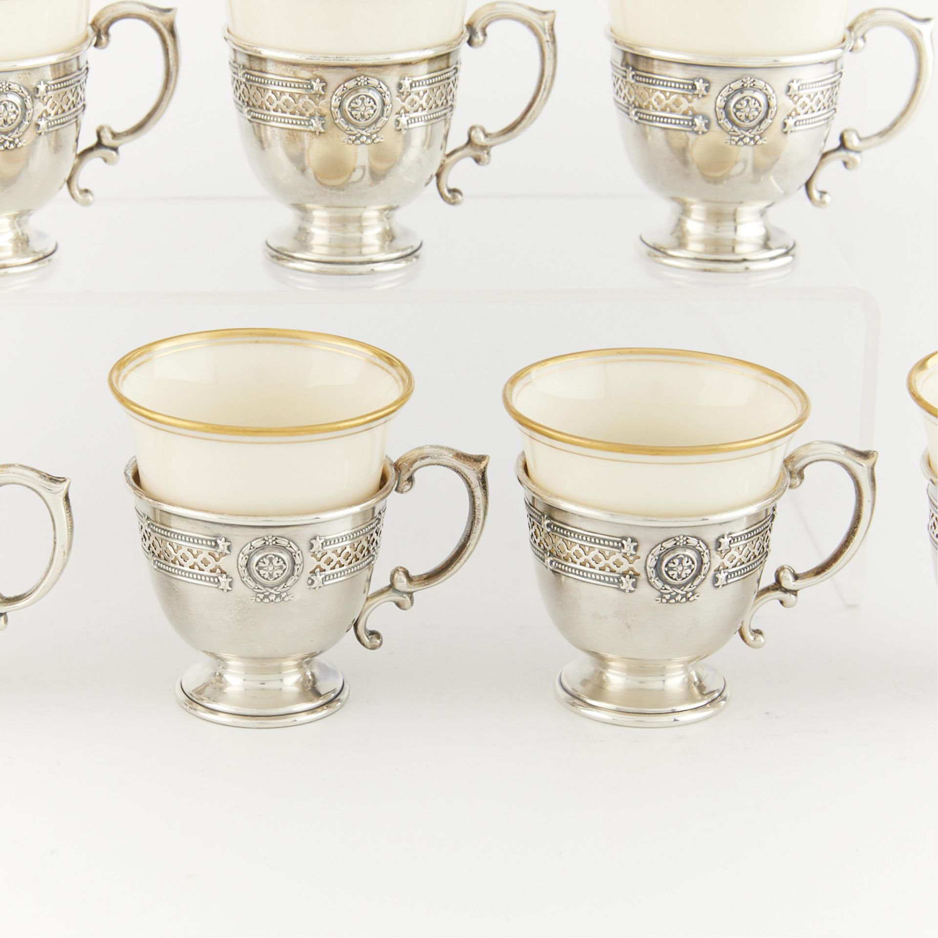 Set Sterling & Porcelain Demitasse Cups 17.7 ozt - Bild 6 aus 13