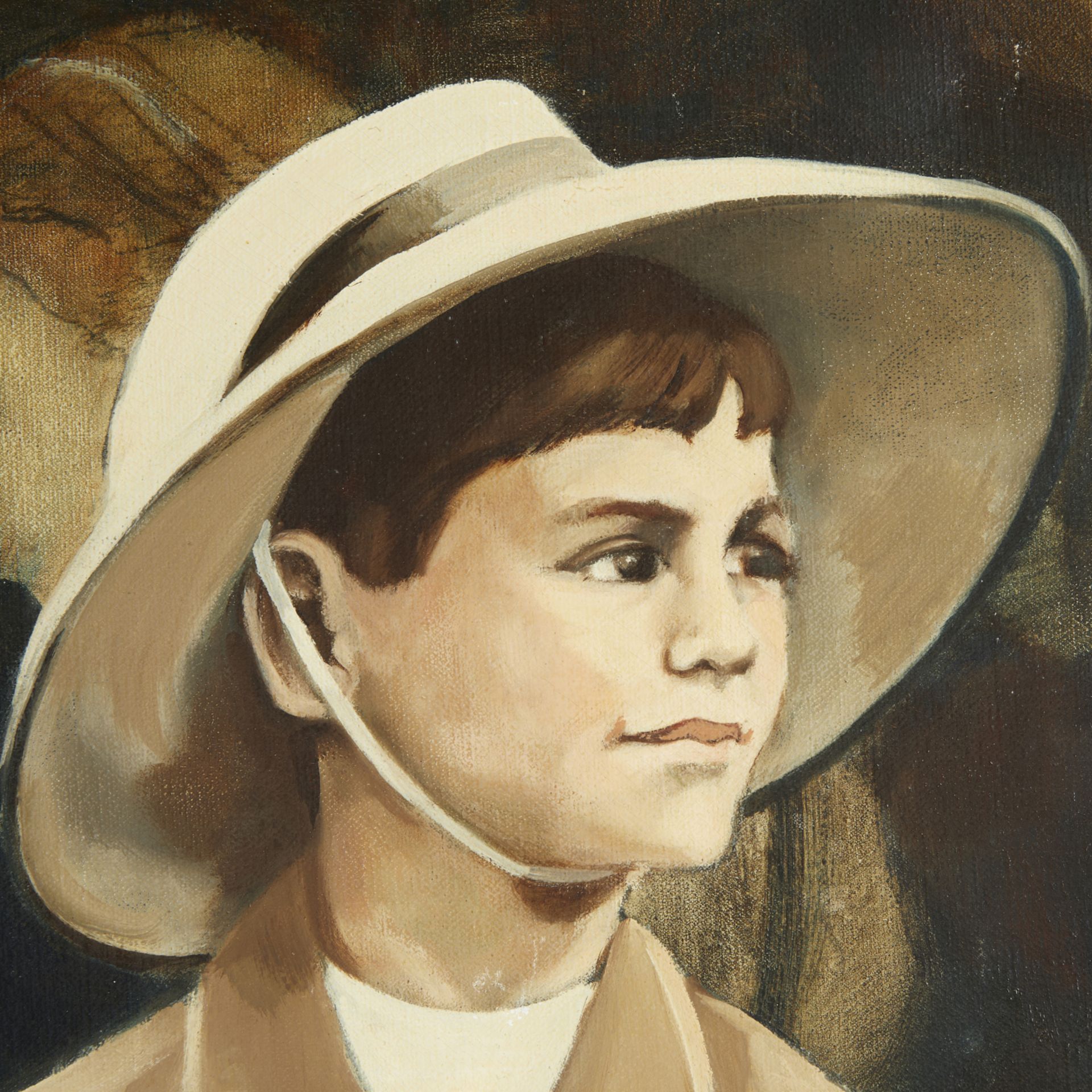 Evelyn Gathings Child with Borzoi Painting - Bild 4 aus 8