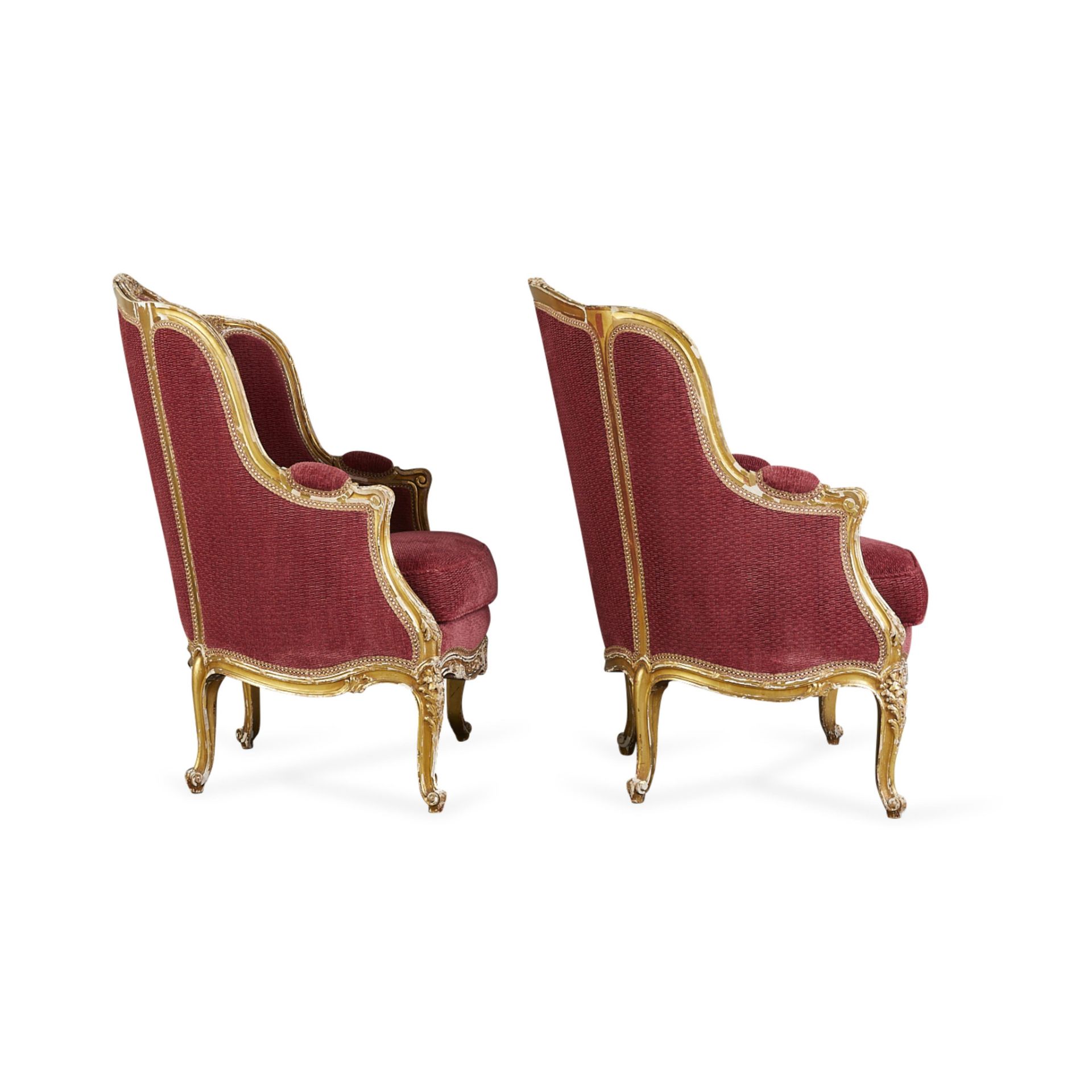 Pair of Louis XV Style Gilt Armchairs - Image 7 of 12