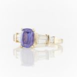 14K Yellow Gold Tanzanite & Diamond Ring