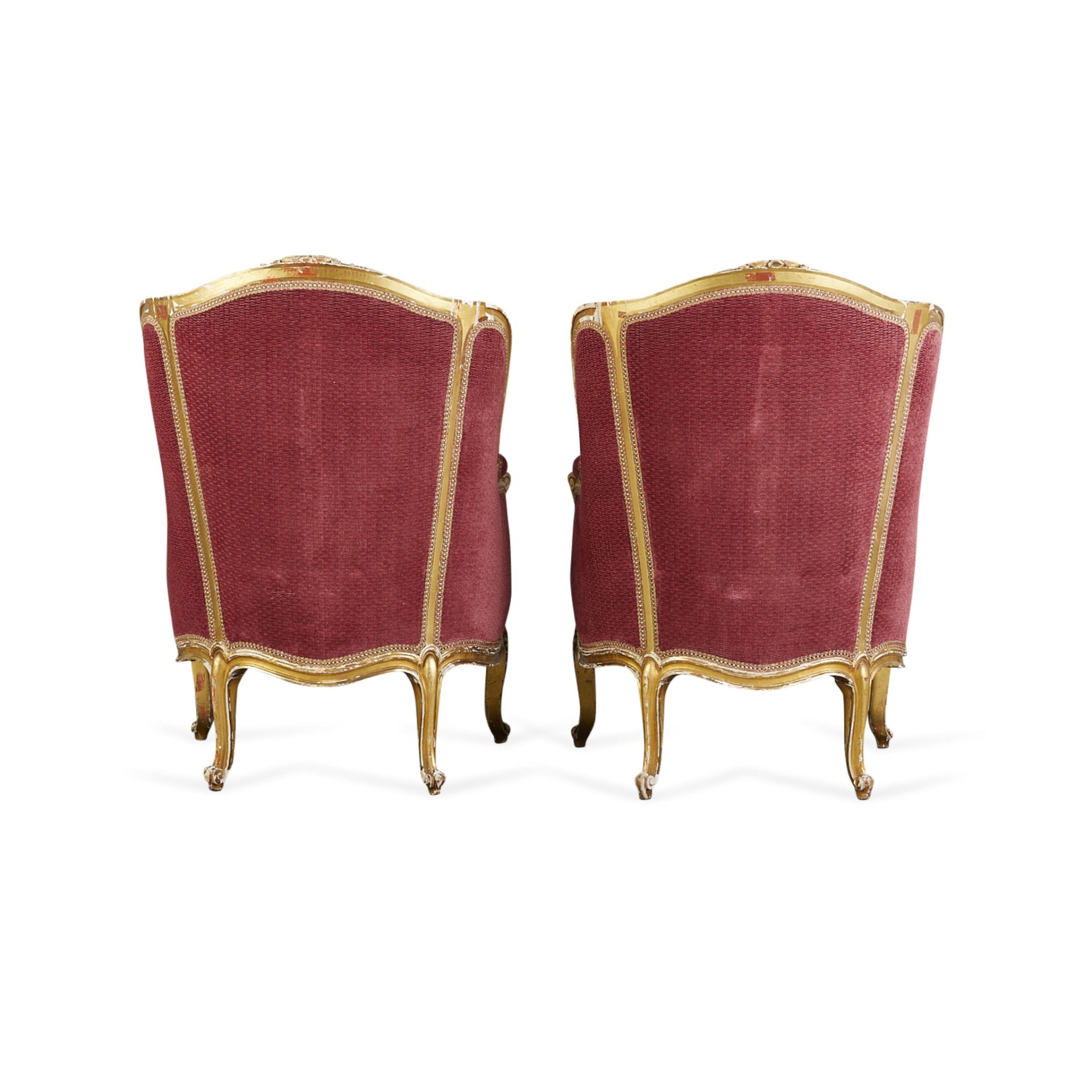 Pair of Louis XV Style Gilt Armchairs - Image 6 of 12