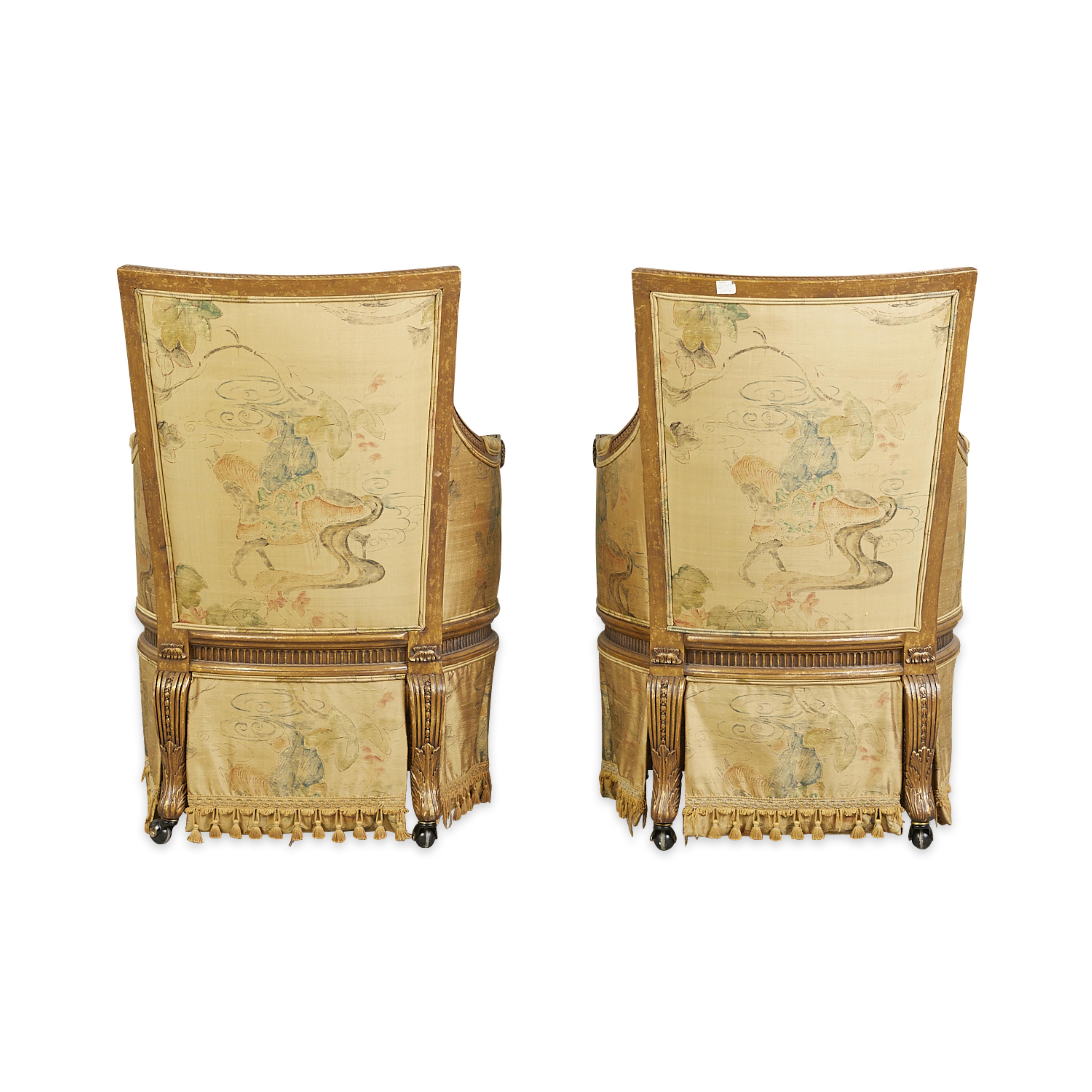 Set 4 Louis XVI Style Giltwood Bergeres Armchairs - Image 6 of 26