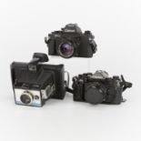 3 Vintage Cameras - Canon 35mm & Polaroid