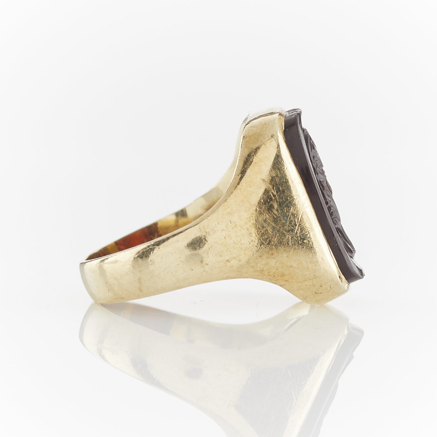 14k Yellow Gold Hardstone Cameo Ring - Image 6 of 11