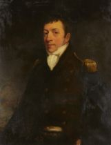 19th c. Continental Officer Portrait Painting