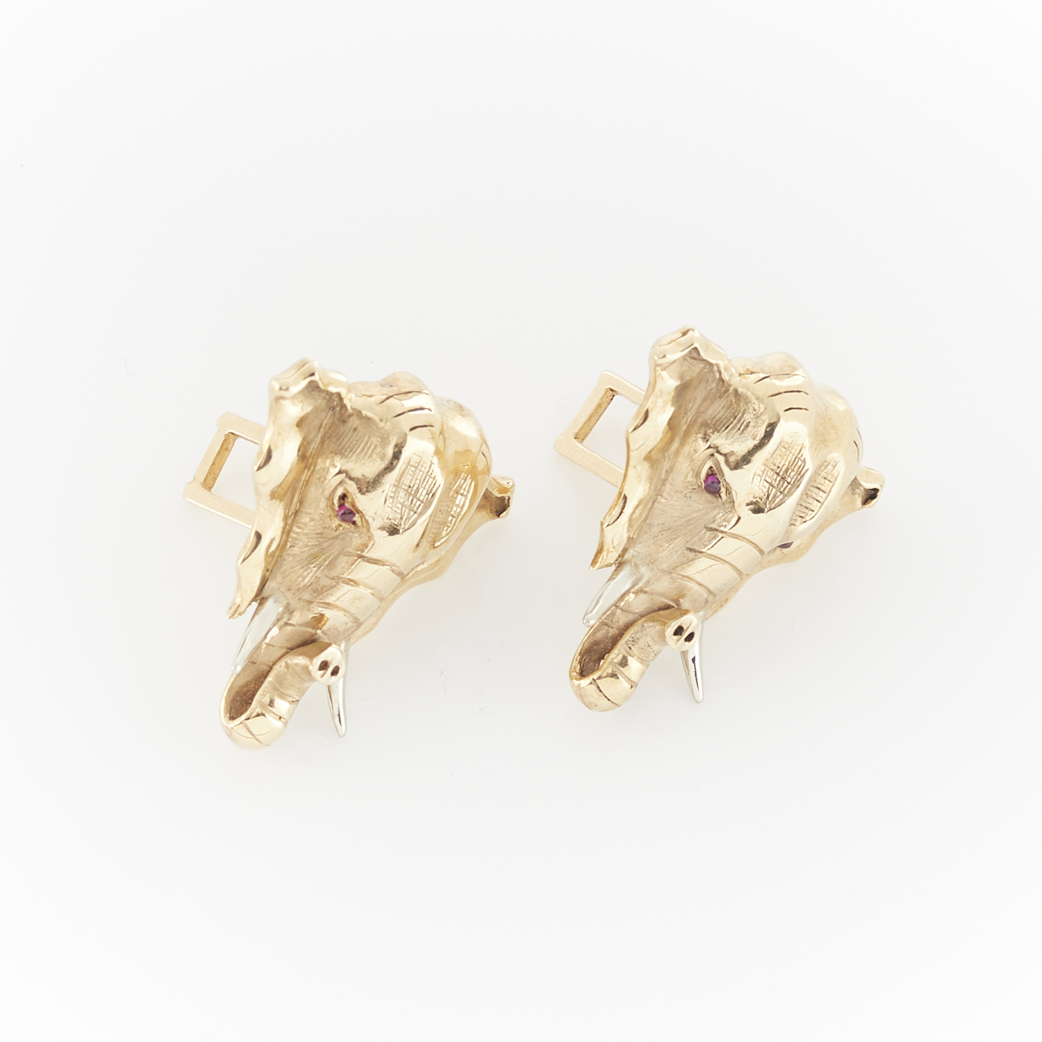 Pair of 14k Elephant Cuff Links - Image 5 of 9