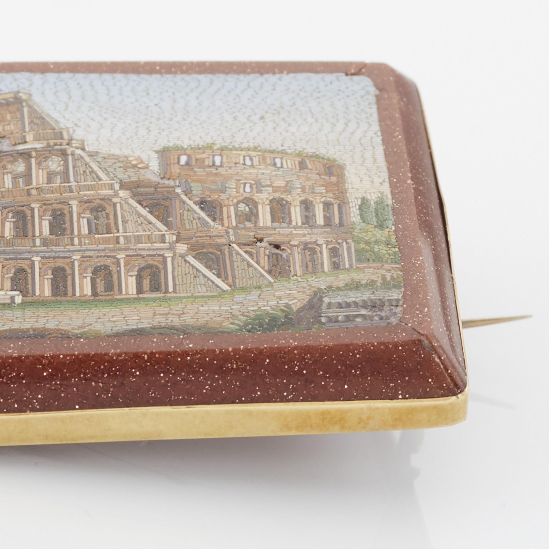 14k Grand Tour Micromosaic Brooch of the Colosseum - Bild 6 aus 7