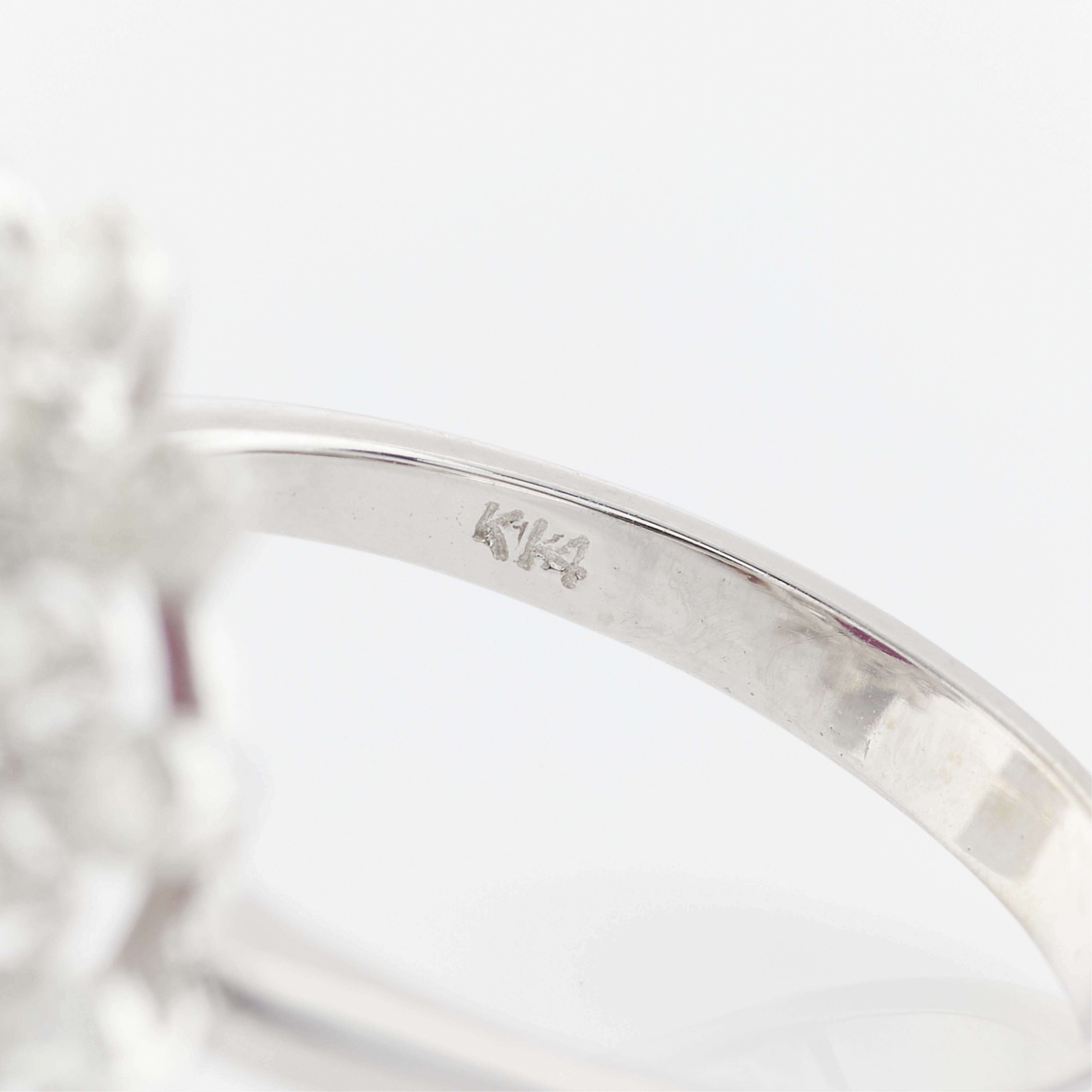 14k White Gold Ruby & Diamond Ring - Image 10 of 12