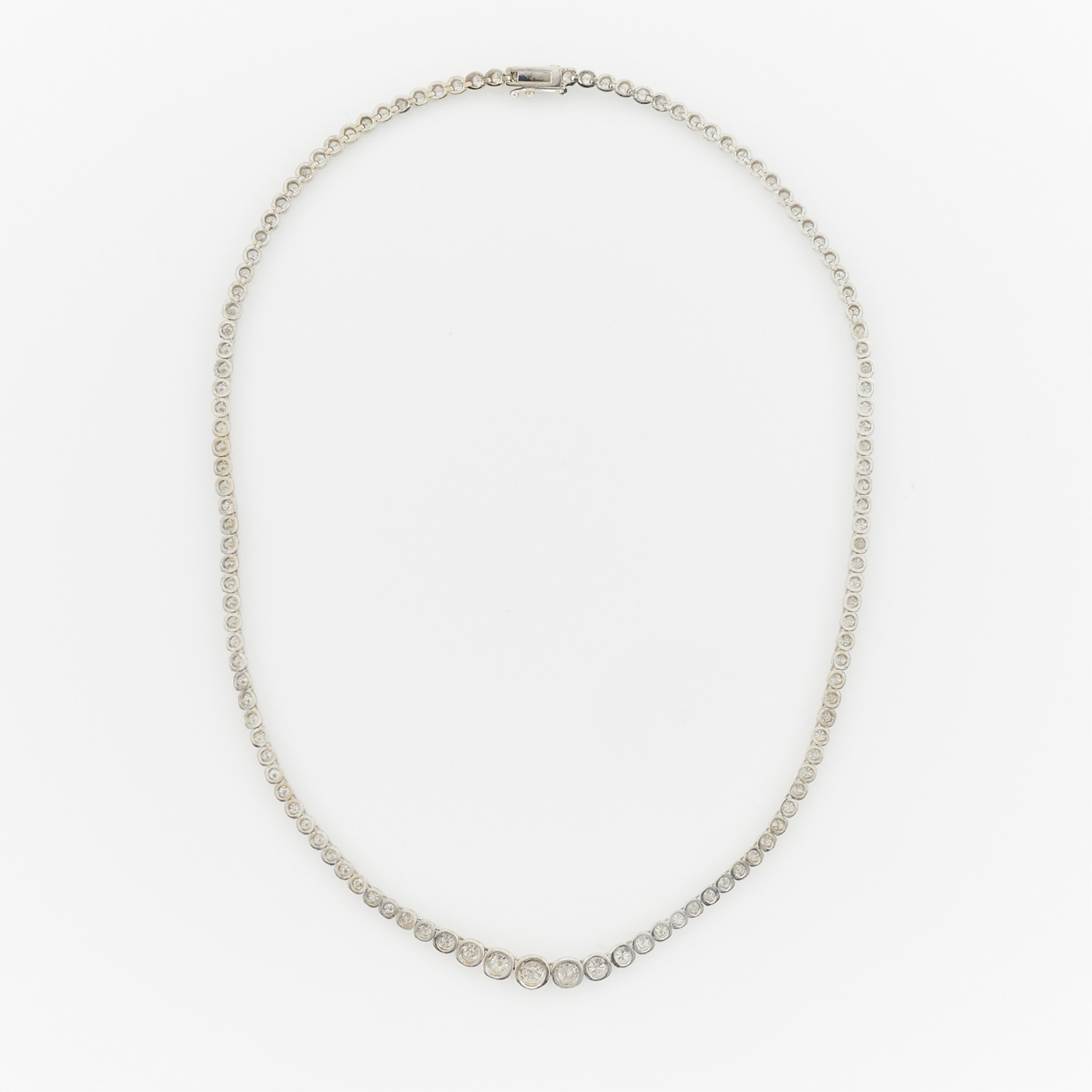14k White Gold Diamond Necklace - 7.65 Ctw - Image 4 of 8