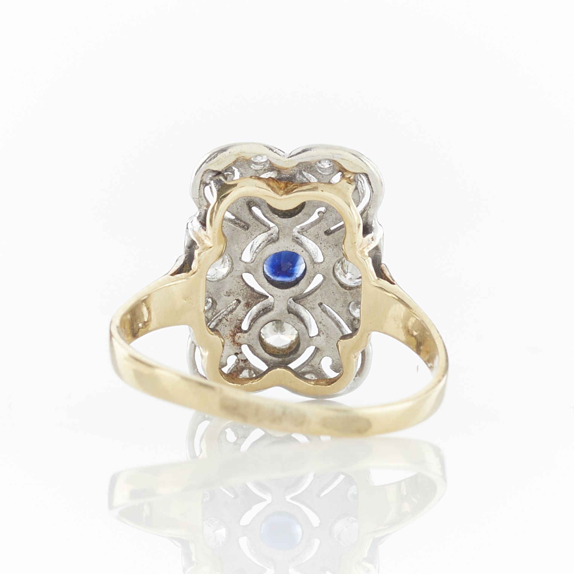 Gold, Diamond, & Sapphire Filigree Ring - Bild 6 aus 11