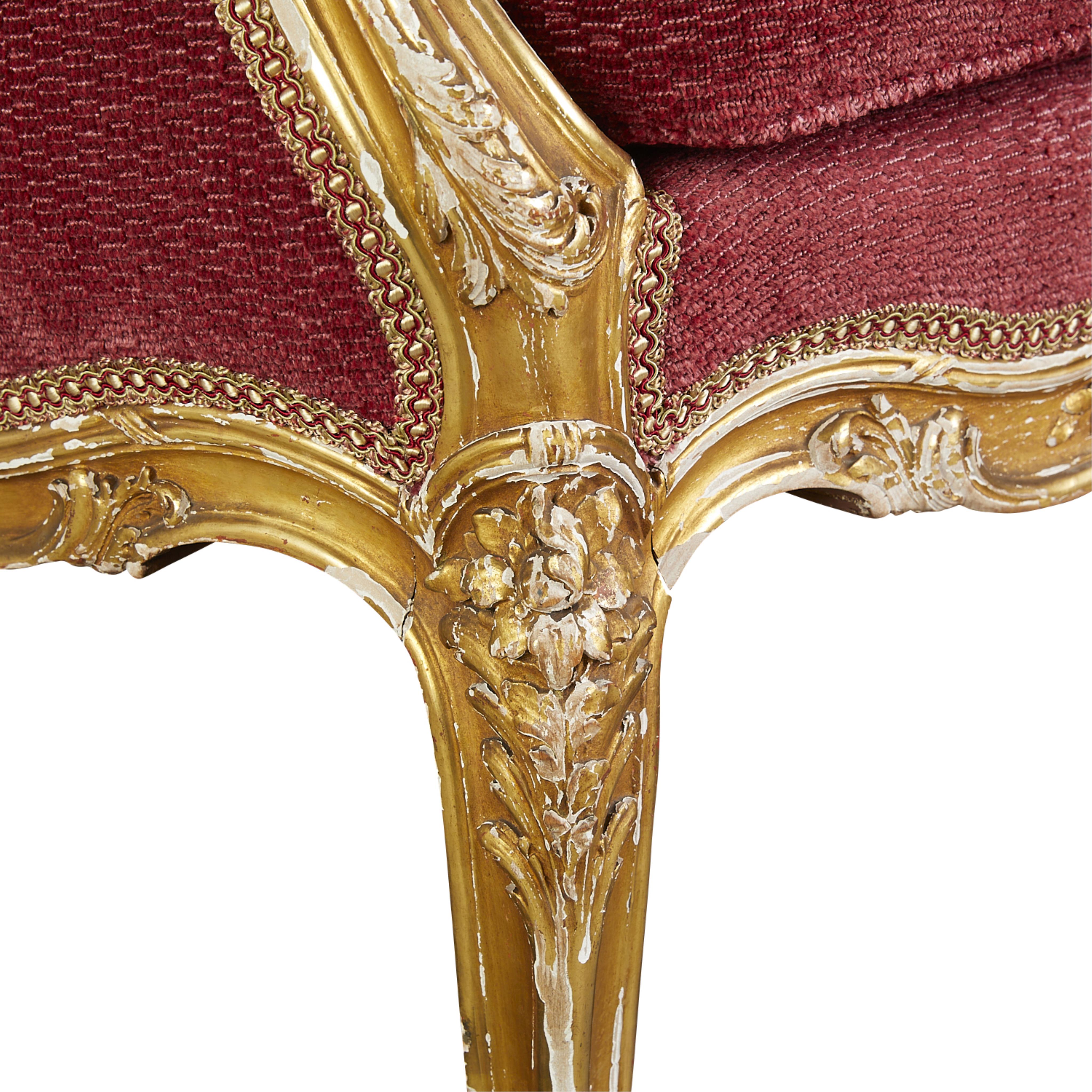 Pair of Louis XV Style Gilt Armchairs - Image 11 of 12