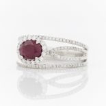 Platinum, Burmese Ruby, & Diamond Ring