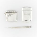 Sterling Pencil & Two Vesta Cases 2.69 ozt