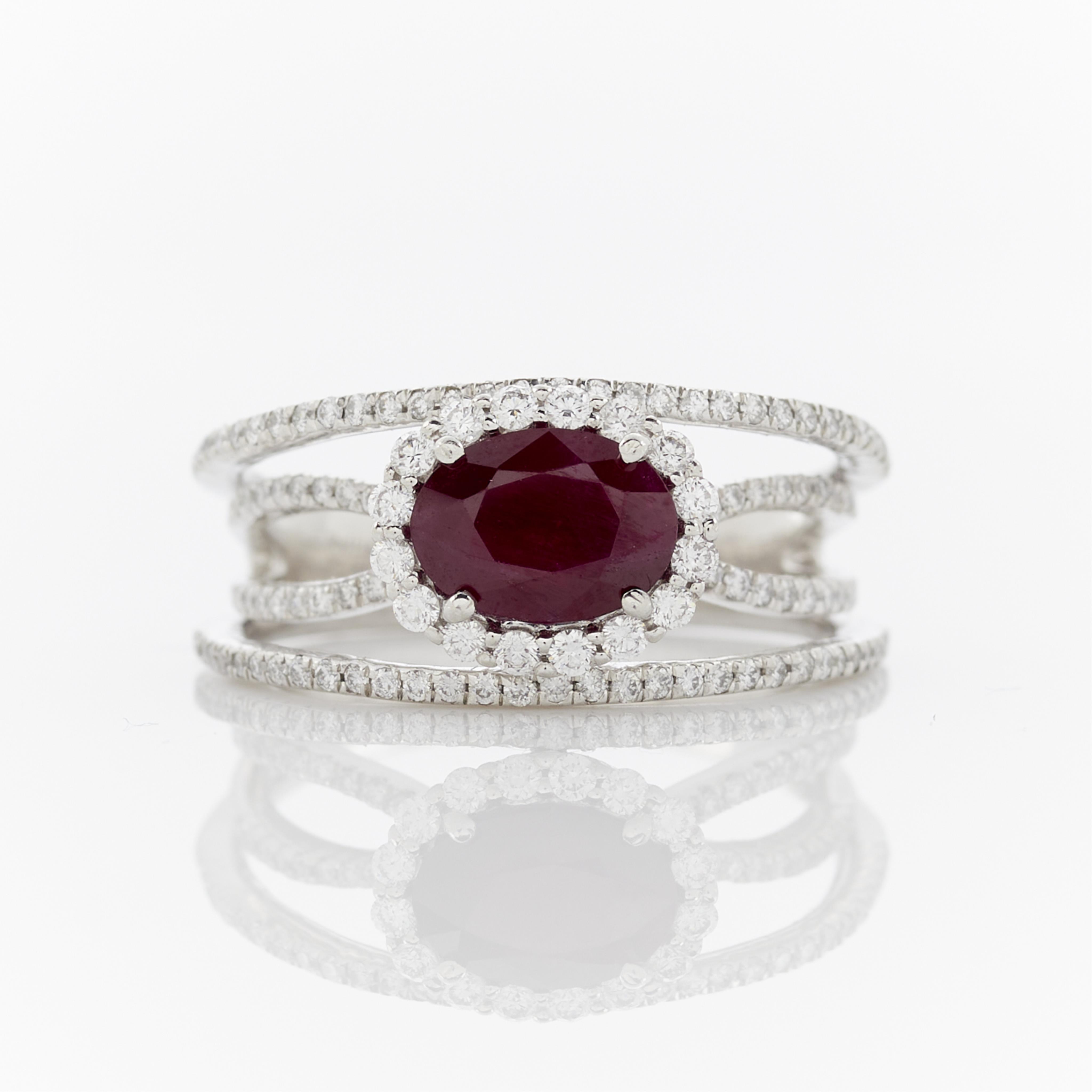 Platinum, Burmese Ruby, & Diamond Ring - Image 4 of 14