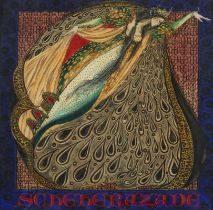 Art Nouveau Style Scheherazade Peacock Painting