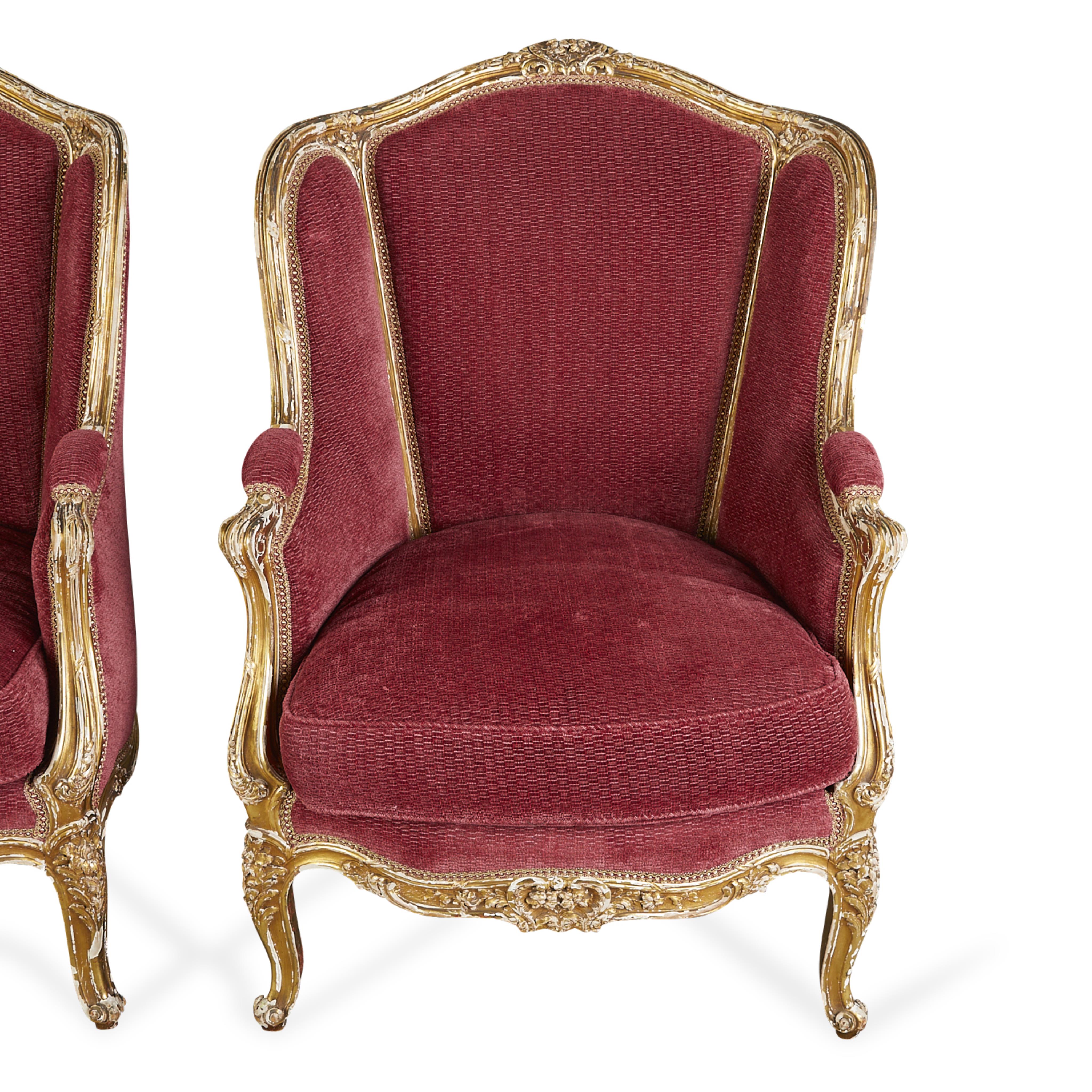 Pair of Louis XV Style Gilt Armchairs - Image 10 of 12