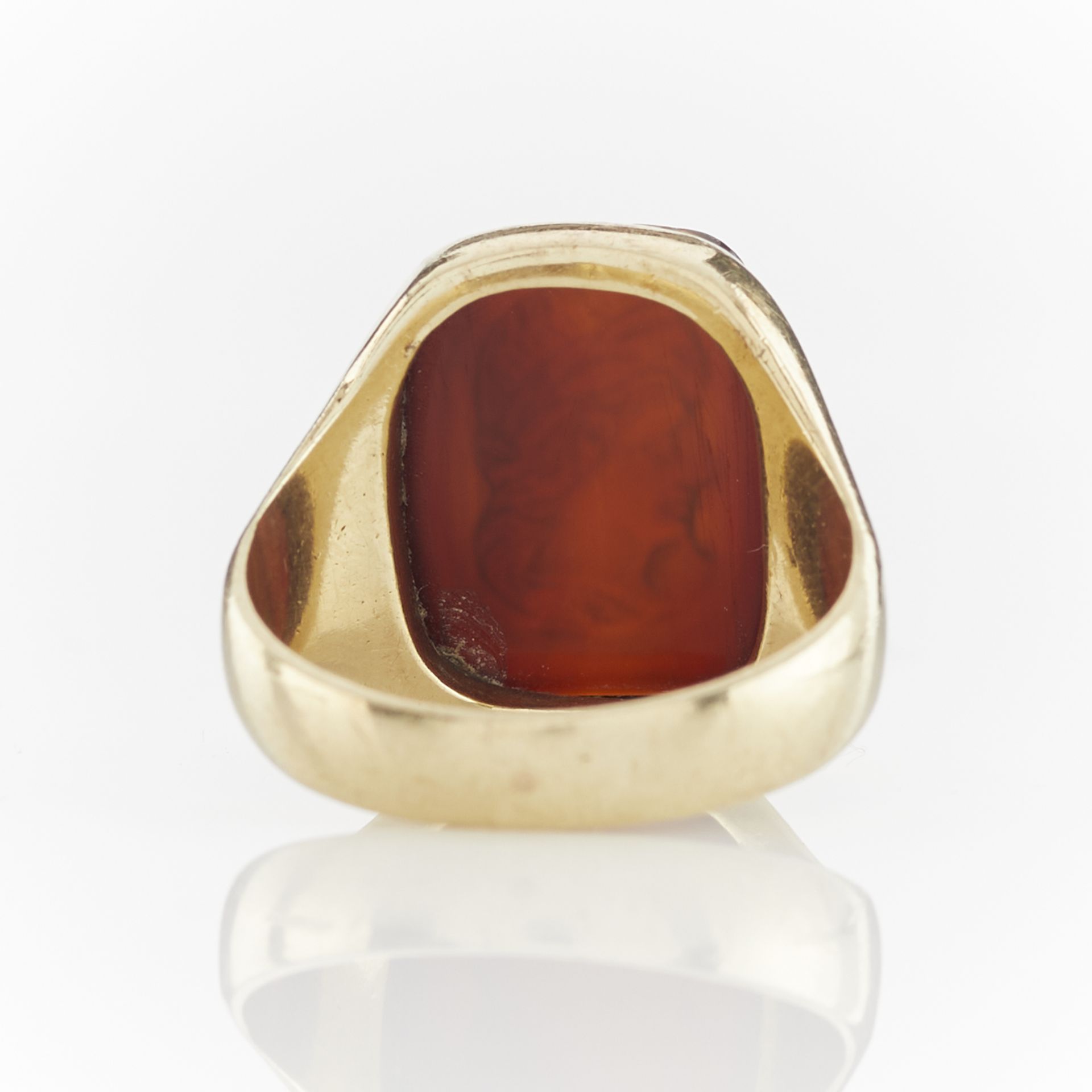 14k Yellow Gold Hardstone Cameo Ring - Bild 8 aus 11