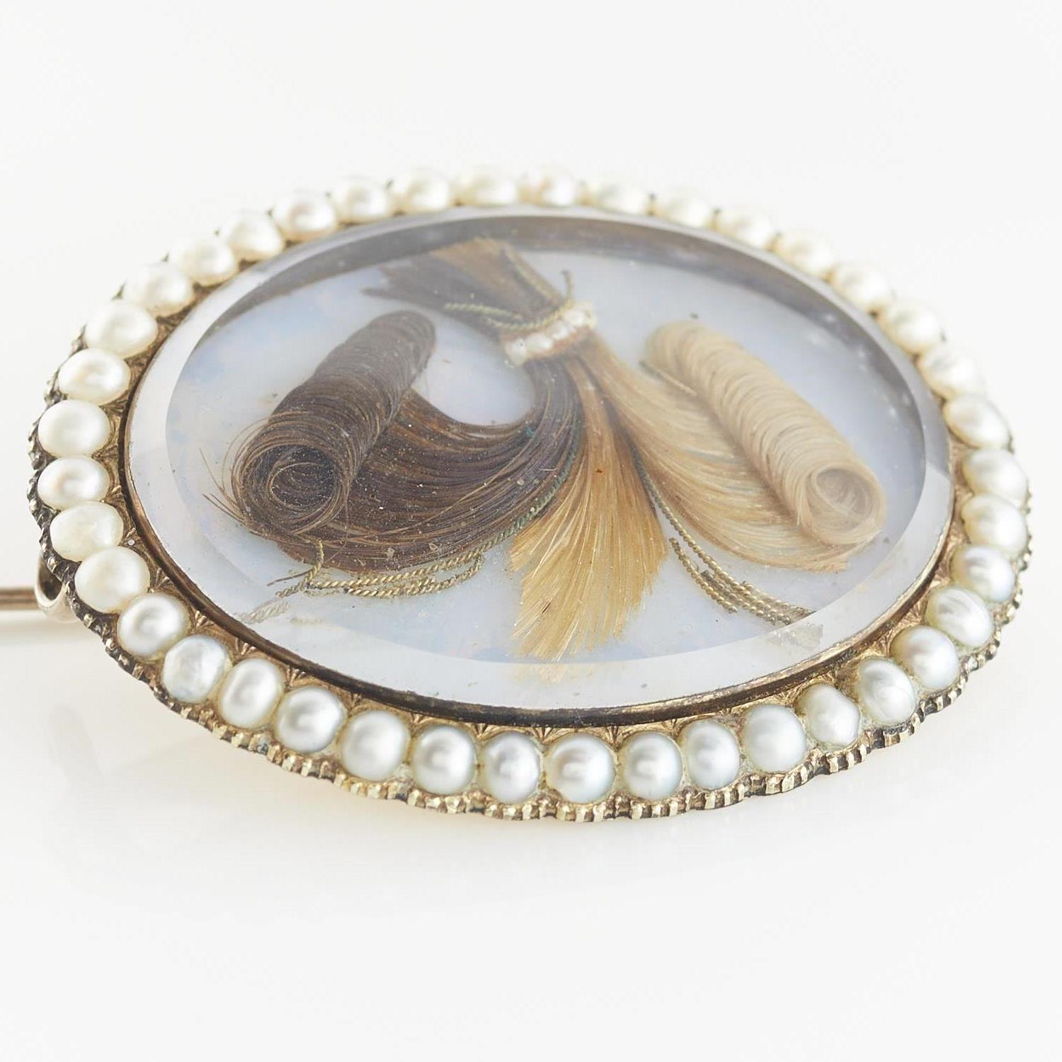 Georgian Hairwork & Pearl Brooch - Image 5 of 5