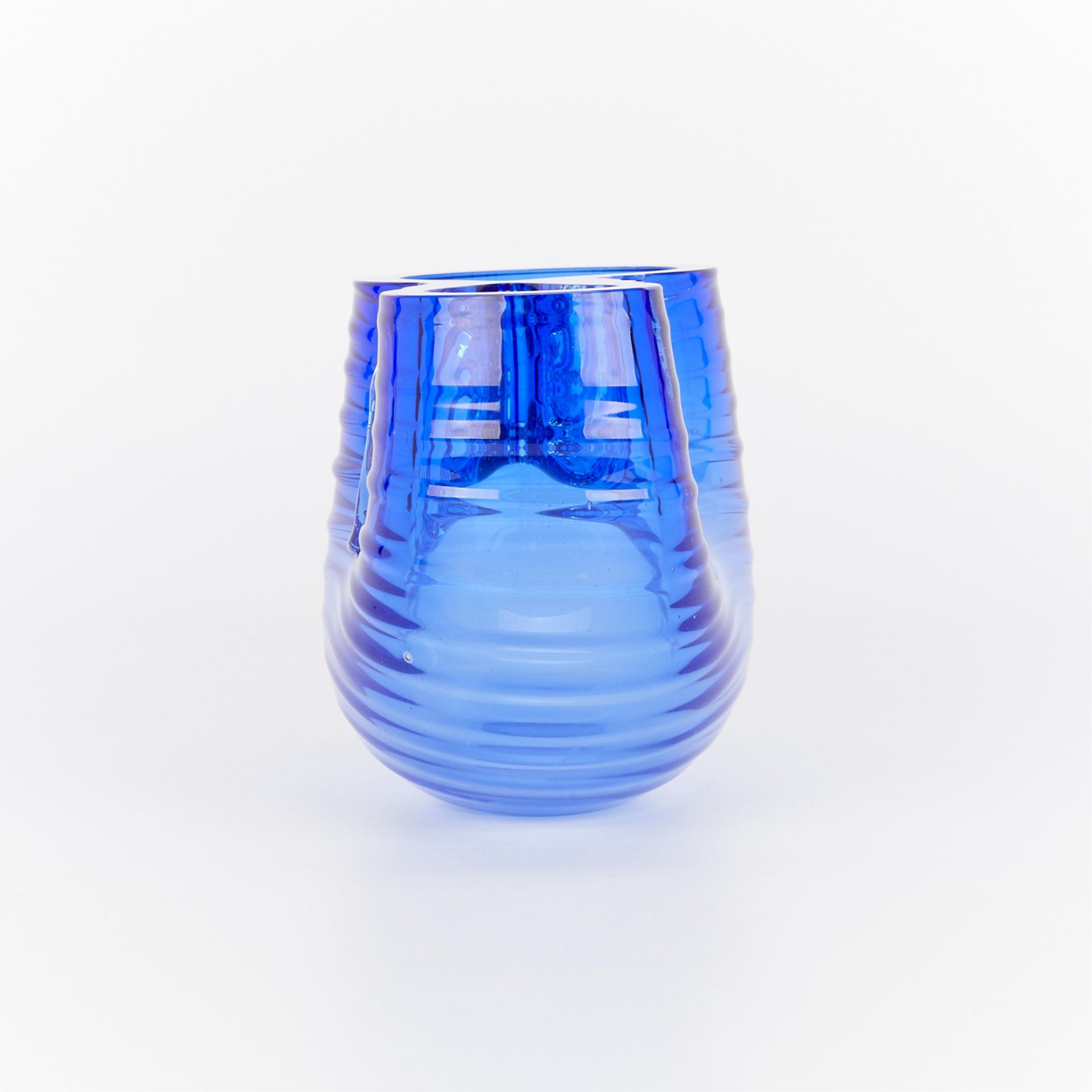 Jon Wolfe Blue Studio Glass Sculpture 1990 - Bild 4 aus 10