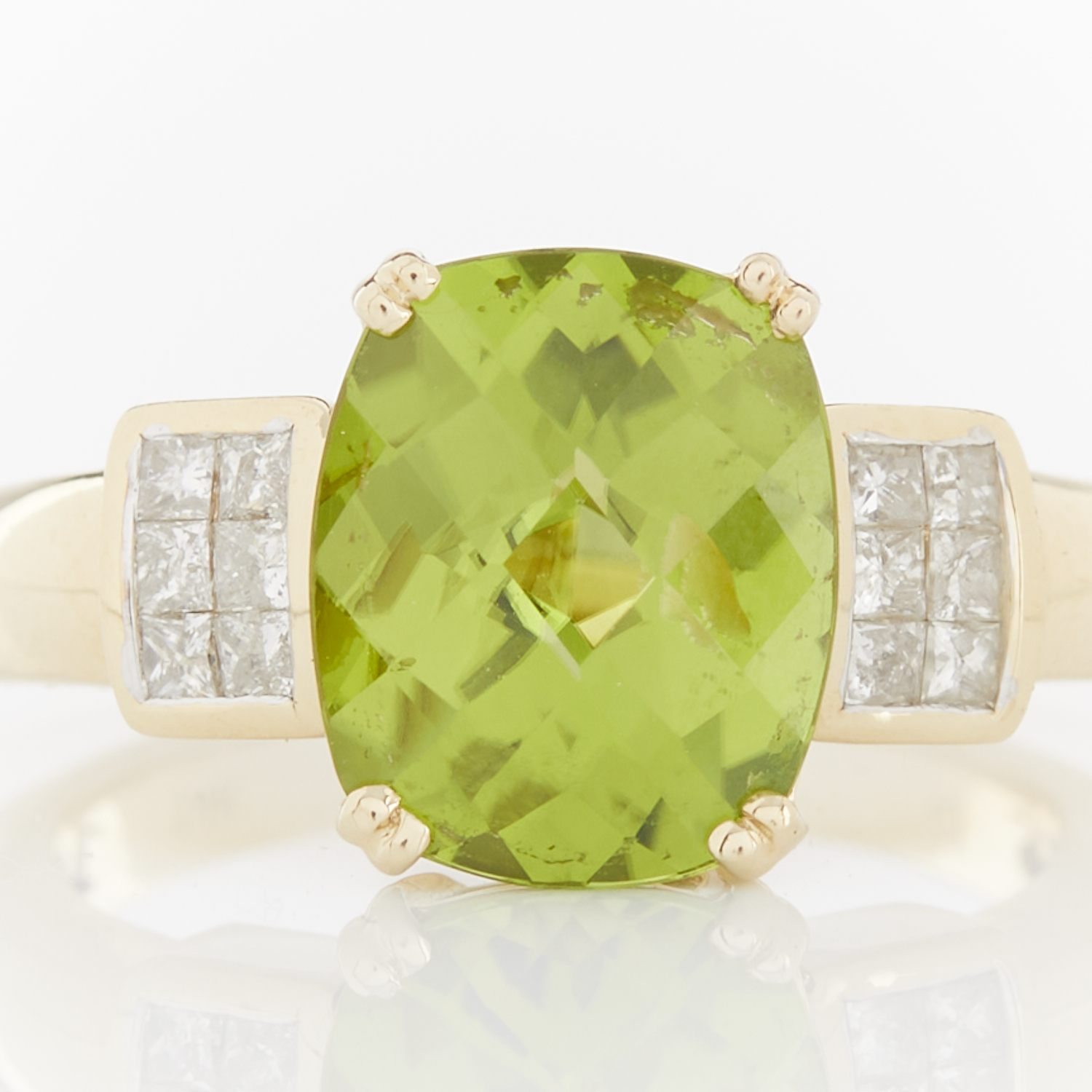 14k Yellow Gold Peridot & Diamond Ring - Image 11 of 12