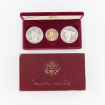 1984 Silver & Gold Olympic Proof Three Coin Set