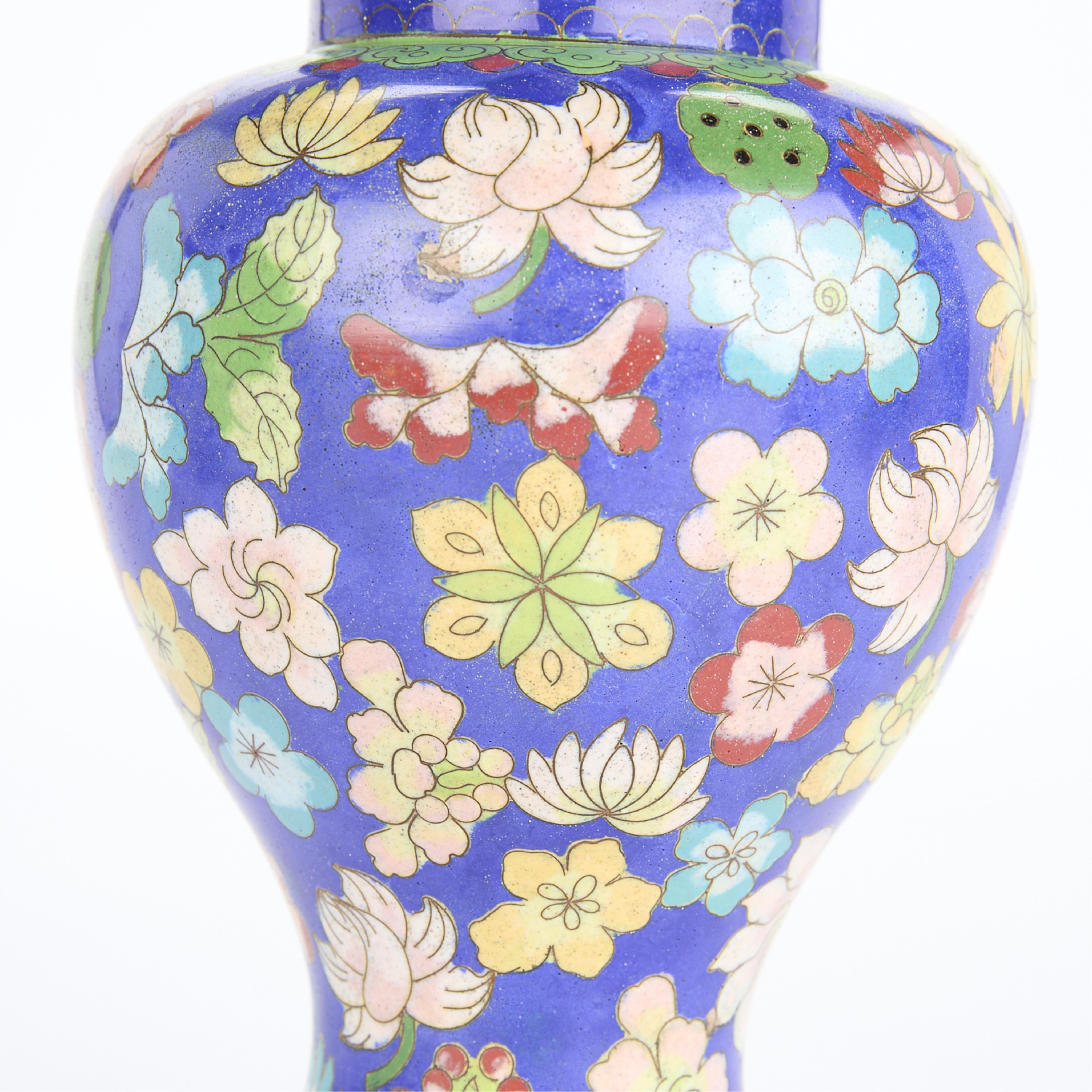 Group of 6 Vintage Chinese Cloisonne Vases - Image 14 of 18