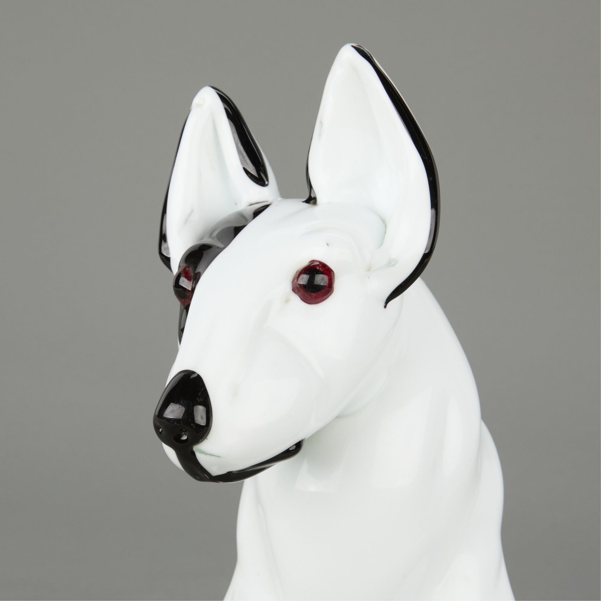 20th c. Attributed Cenedese Murano Milk Glass Dog - Bild 2 aus 10