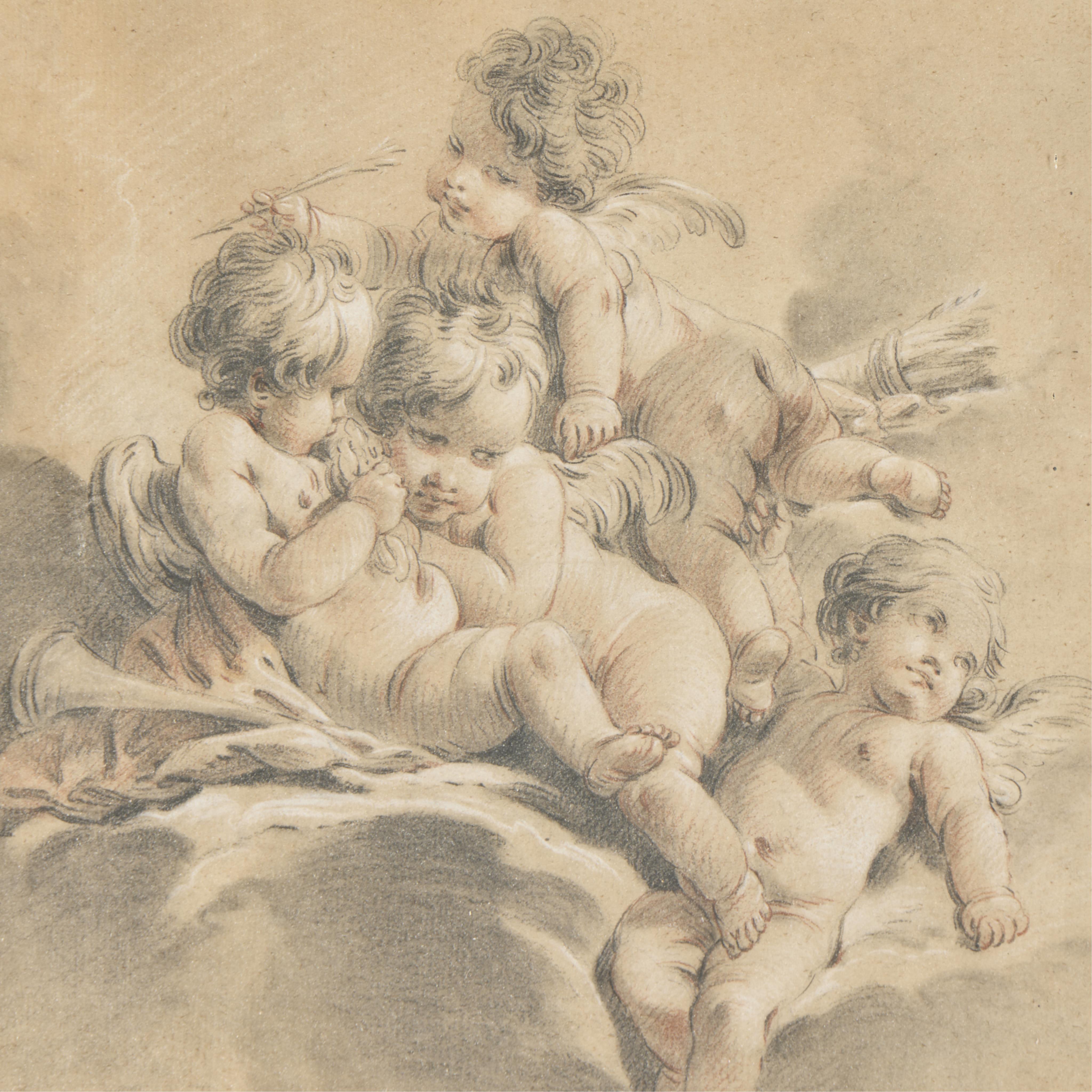 Andien de Clermont "Four Loves" Putti Drawing - Image 4 of 6