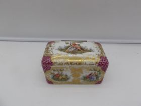 19th century Dresden porcelain box 13.5x9.5 cm