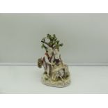 Vienna porcelain group, 19th century, small chip, H 23 cm