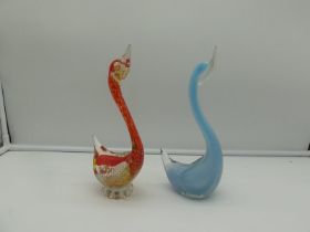 Pair of Murano birds, 20th century