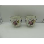 pair of Chantilly cachepots 18th century H 15 cm