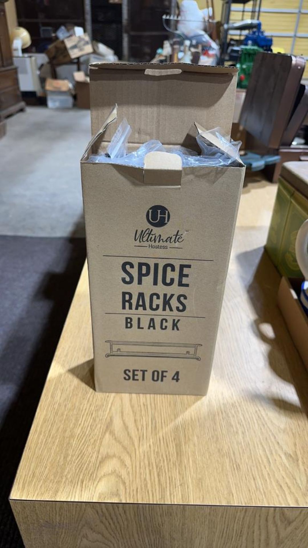 New set of 4 black spice racks