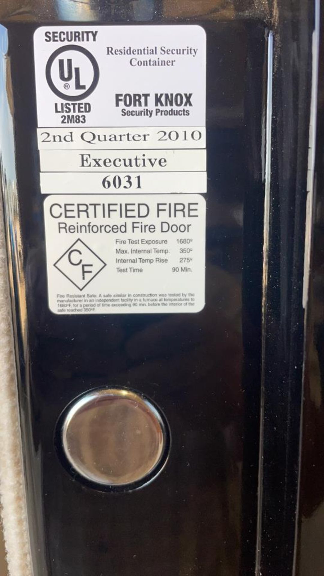 Fort Knox Fire rated Gun safe - Image 10 of 12