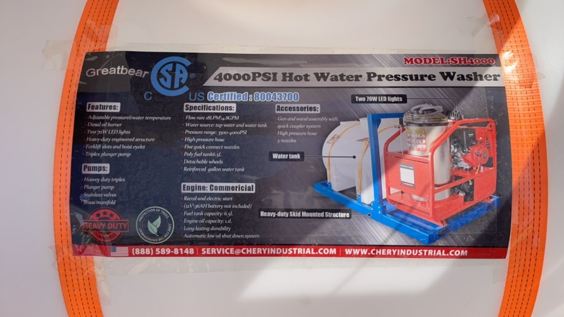 Greatbear 4000PSI Hot water pressure Washer - Image 7 of 16