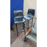 2 off tall black high back chairs/stools