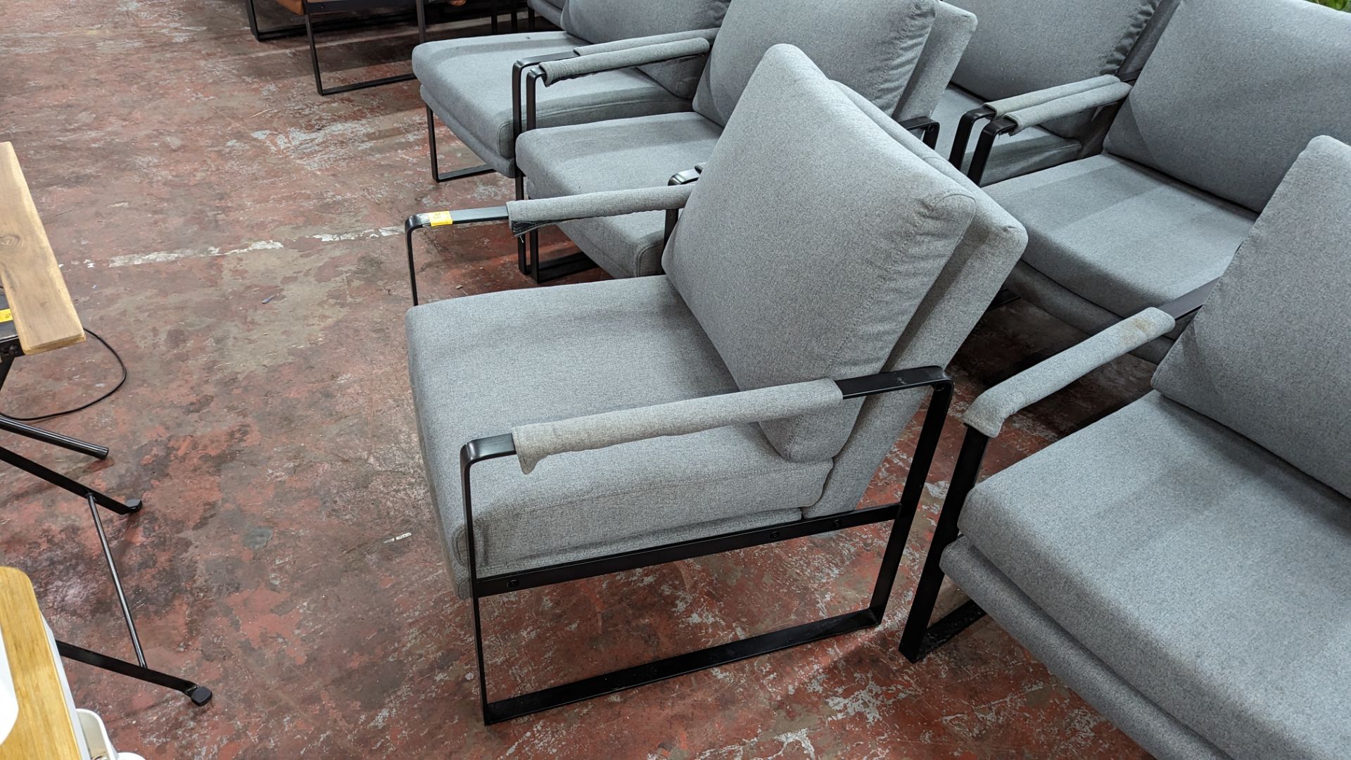 4 off matching chairs on heavy duty black metal frames. NB: The chairs forming lots 71 to 73 all u - Image 7 of 7