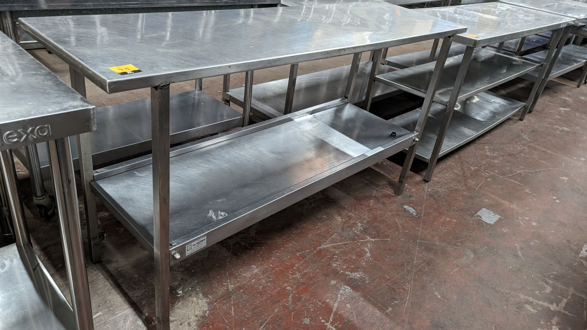 Stainless steel twin tier table, max external dimensions 1670 x 480 x 890mm - Image 2 of 3